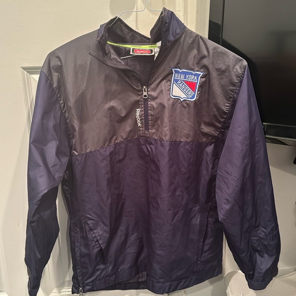 NHL Shop New York Rangers Quarter-Zip Windbreaker Boys Size M (10/12)